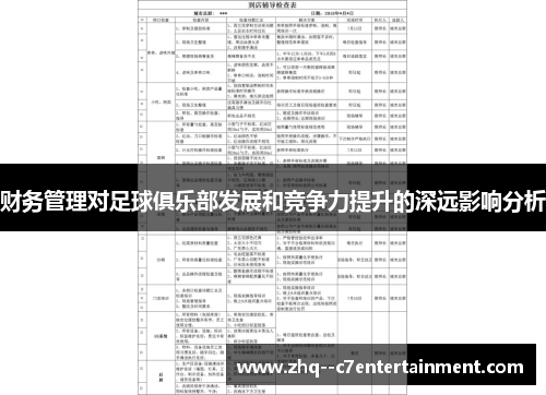 财务管理对足球俱乐部发展和竞争力提升的深远影响分析 财务管理对足球俱乐部发展和竞争力提升的深远影响分析